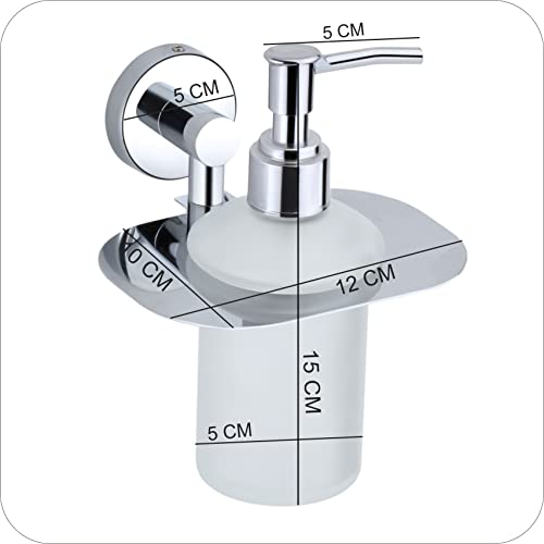 Image of Liquid soap Dispenser Holder for Bathroom handwash Dispenser soap Dispenser for wash Basin 37(Chrome Finish,Anti-Rust)(304 Stainless Steel and Glass)