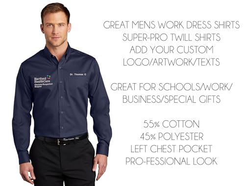 INK STITCH Men S663 Custom Embroidery Add Logo Texts SuperPro Twill Dress Shirts4