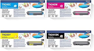 KEENKLE TN-241 TN-245 Toner Cartridges BK/C/M/Y TN241 TN245 for Brother HL-3140CW HL-3150CDW HL-3170CDW DCP-9020CDW DCP-9015CDW MFC-9330CDW MFC-9130CW MFC-9340CDW (Black/Cyan/Magenta/Yellow, 4-Pack)