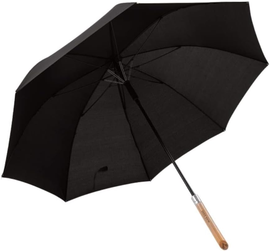 Wcxixo Golf Umbrella Solid Color Golf Umbrella with Wood Handle Retro Simplicity Sturdy Automatic Stick Umbrella for Business Travel Men and Women Stick Umbrellas