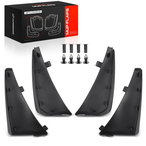 Image of A-Premium Mud Flaps Compatible with Chevrolet Corvette 2020-2022, No Drilling Required Mud Guards with Hardware Accessories, Set of 4 Front and Rear