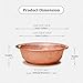 Pedicure Bowl Hand-Hammered Pure Copper, Large Portable Foot Soak Basin for Feet Spa, 8L Metal Soaking Tub for Wedding Face Washing Foot Bath(Brass,40cm)