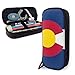 Produktbild Colorado Federmäppchen mit amerikanischer Flagge, großes Fassungsvermögen, mit Reißverschluss, für Schule, Büro, multifunktionale Kosmetiktasche