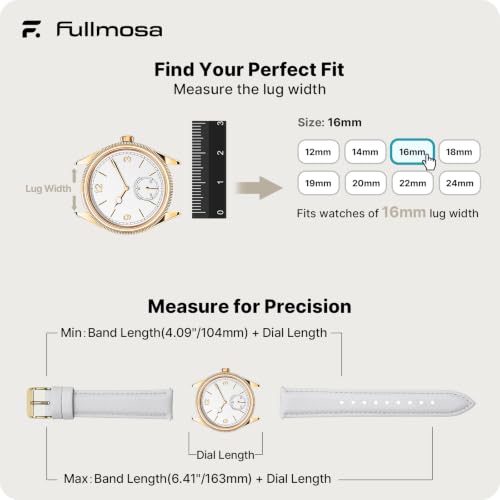 Image of Fullmosa 16mm Quick Release Leather Watch Band