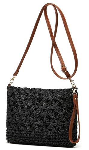 Image of Small Square Bag Straw Beach Bags For Women Rattan Purse Summer Straw Crossbody Handmade Raffia Bag Handbag Shoulder Bag 2025