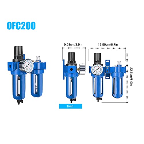 Filtre à air comprimé double action pour stabiliser la pression à 10 bars avec manomètre - 4