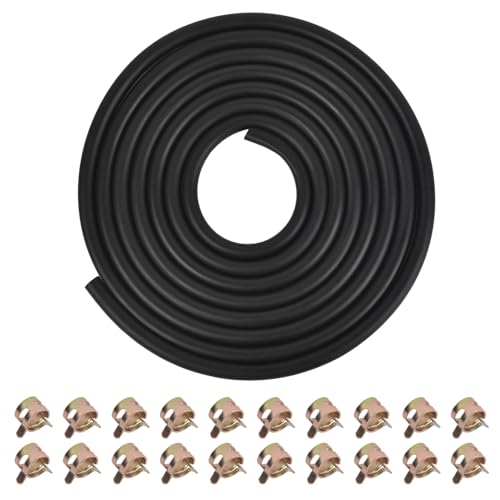 3/16 Inch ID Fuel Line Hose - 10 Feet Fuel Line for Kawasaki Kohler Briggs & Stratton Small Gas Diesel Powersports Engines and Generators w/ 20 Hose Clamps