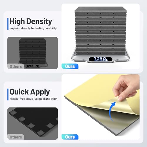 Image of 20 Pack Sound Proof Foam Panels for Walls, Acoustic Panels Self-Adhesive | 12 inch X 12 inch X 0.4 inch Slatted Soundproof Wall Panel, High Density Sound Absorbing Panel for Gaming Recording Studio Decor-Black