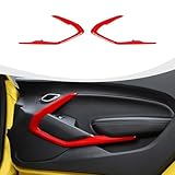 RAZPOY for Camaro Inner Door Panel Trim, Door V Shape Panel Cover Compatible with Chevrolet Camaro 2016-2023, Red