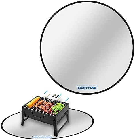 LIGHTYEAR 38" XL Fire Pit Mat - Fireproof, Heatproof, Waterproof Firepit Cover Deck Protector - 2-Layer Outdoor Grill Mat for BBQ, Deck, Chimenea, Grass, Patio, Camping, Lawn
