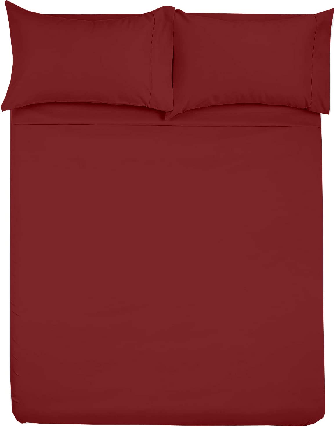 Shreem Linen Microfiber RV Sheet Sets, 34x75 Bunk, Burgundy Solid - Fits Mattresses up to 8 Inches Deep, 4 Piece RV Bed Sheets for Campers, Motorhomes