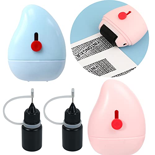 XUBX 2 Piezas Sellos de Protección contra Robo de Identificación + 2 recambios, Sellos de Rodillo, Sello de Rodillo de Seguridad para Ocultar Información Privada y Confidencial