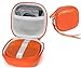 CaseSack Hard Protective Case for Bose SoundLink Micro Bluetooth Speaker, mesh Pocket for Cable and Other Accessories, Elastic Strap to Secure The Speaker (Black with Orange Zipper)