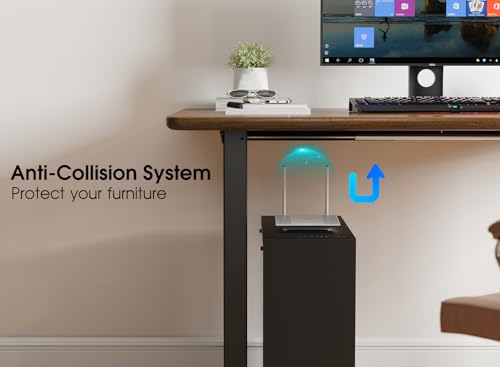 Image of 330 lbs Capacity Dual Motor Electric Standing Desk Frame, Height Adjustable Sit Stand up Desk Legs Base Workstation, Anti-Collision Function, 2 Hooks, Black Frame Only
