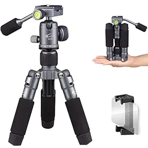 Glorich Portable Tabletop 20 Mini Tripod with 360 Degree Ball Head, Aluminum Alloy Small Travel Desktop Tripod Max Load 13 lbs Compatible with DSLR Camera Sony Canon Nikon Video Camcorder Phones