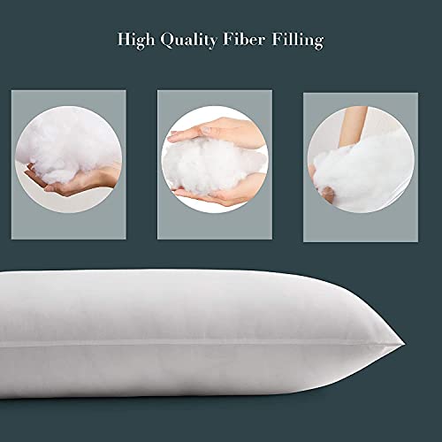 Image of Habitat Ada Ultra Soft Full Body Pillows Insert Breathable Large Bed Pillow for Adults Micro Fiber Long Side Sleeper Pillow for Sleeping (18x54 inch) - White