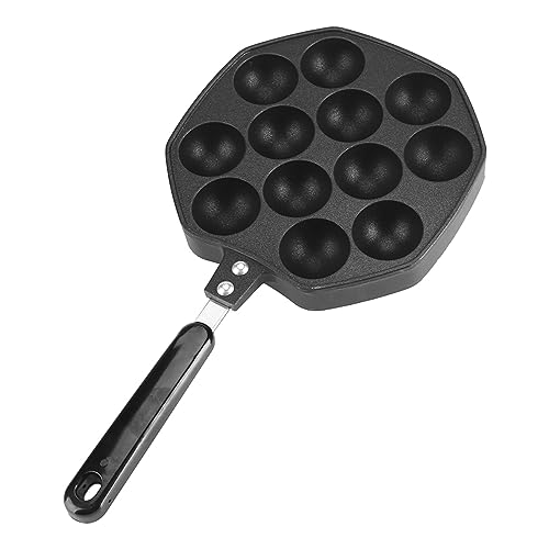 Placa para Parrilla, Sartén Takoyaki de 12 Cavidades con Revestimiento Antiadherente, Placa para Hornear Pulpo de Aluminio para Uso Doméstico