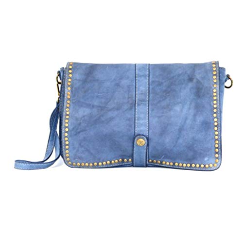 Sac pochette porté épaule en cuir véritable vintage CARMELITA maroquinerie Italie