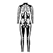 ALBIZIA Women's White Skeleton Halloween Bodysuit Skull Costume Jumpsuit One Piece Bodycon Outfit(BAX177,SM)