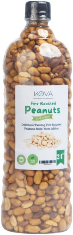 Kovafood Fire Roasted Nigerian Groundnuts, Peanuts I Delicious Tasting 22oz
