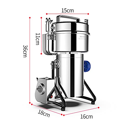 JRZTC Molinillo de Grano eléctrico Comercial para el hogar de 400g, trituradora pulverizadora de Acero Inoxidable 304… - Imagen 8
