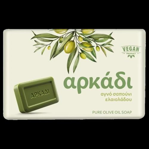 Arkadi - Greek Traditional Green Olive Oil Soap (4 Pcs X 150g)