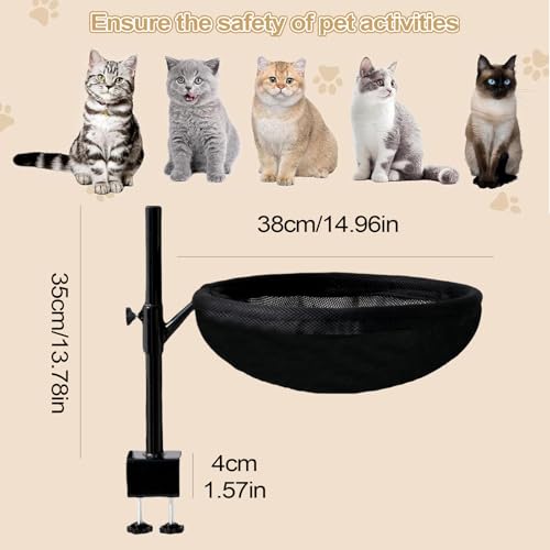 Lit de bureau pour chat nid rotatif apaisant anti-stress pour le travail à la maison - 6