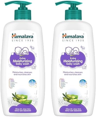 Image of Himalaya Extra Moisturizing Baby Wash 400ml | No tears formula |with Olive Oil, Aloe Vera & Milk | Cleanses and moisturizes baby's skin (Pack of 2)
