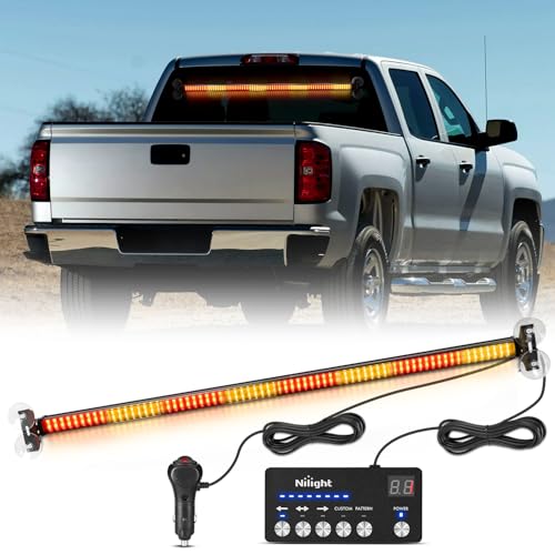 Image of Nilight 144LED Traffic Advisor Strobe Light Bar with Controller Amber Red