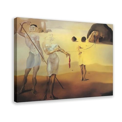 Poster Salvador Dali La plage enchantée impression sur toile haute qualite avec cadre WCYB