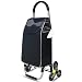 Carro de compras de aluminio Carrito pequeño, carretilla plegable y conveniente del supermercado, multicolor opcional (Color : Black)