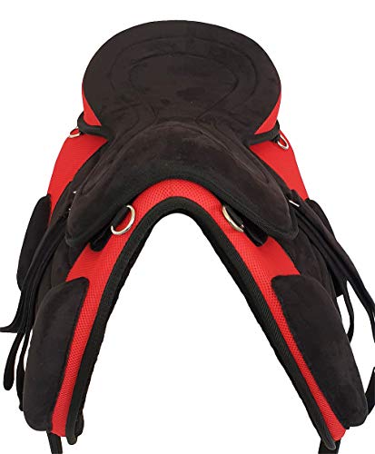 Foto von A&M Reitsport Baumloser Wanderreit Sattel Liberty Schwarz/Rot NEU+ Zubehör, Größe:18 Zoll