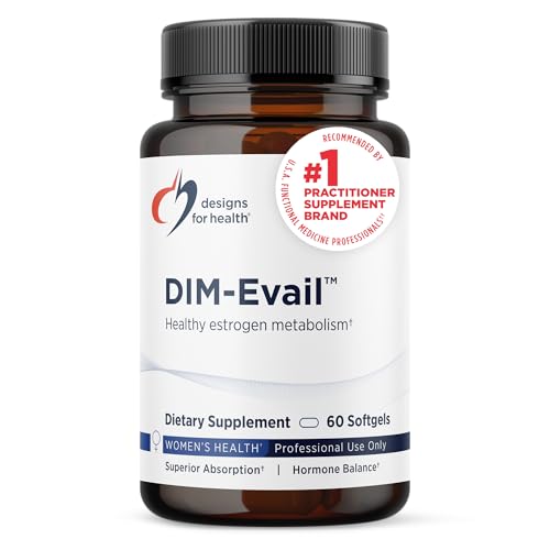 Designs for Health DIM-Evail - 100mg Diindolylmethane Supplement - Enhanced Absorption Technology DIM Supplement - May Support Healthy Estrogen Metabolism - Gluten Free + Non-GMO (60 Softgels)