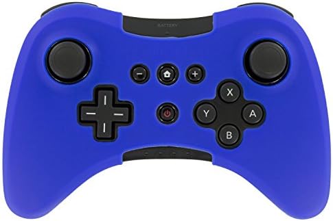 Soft Silicone Case Cover Skin Full Body Protector For Wii U Pro Controller Rubber Case (Dark Blue)