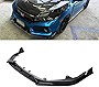 Xotic Tech Exterior Front Bumper Lip Chin Spoiler Splitter Diffuser Extension Air Dam Guard Wing Protection Trim Body Kit Compatible with Honda Civic Sedan 4DR 11th Gen 2022, Glossy Black- 3PCS
