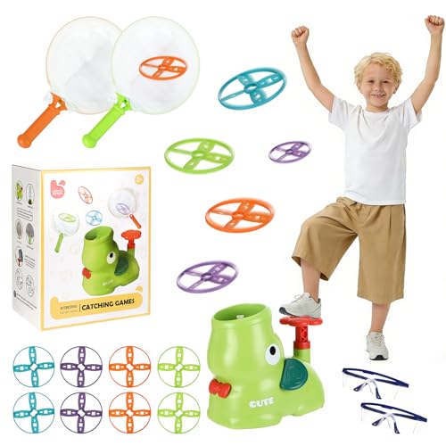 Exsink Outdoor Spiele für Kinder,Flugscheiben Werfer,Propeller Spielzeug, Jahre Junge Mädchen, Outdoor Spiele für Garten Spielzeug Draußen ab 3-10 Jahre