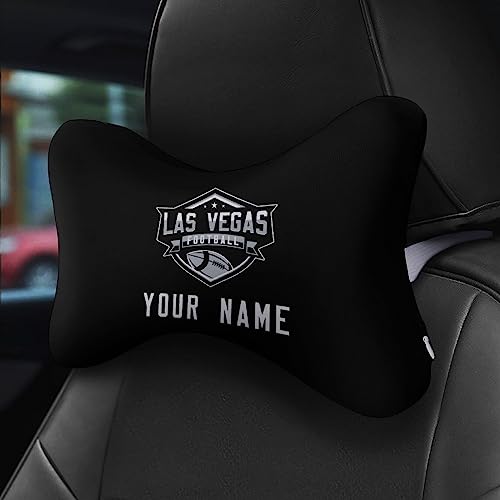Las Vegas Custom Car Headrest,Add Personalized Name,Football Car Neck Pillow,Universal Headrest Pillow for Travelling and Daily Use-(2PCS)