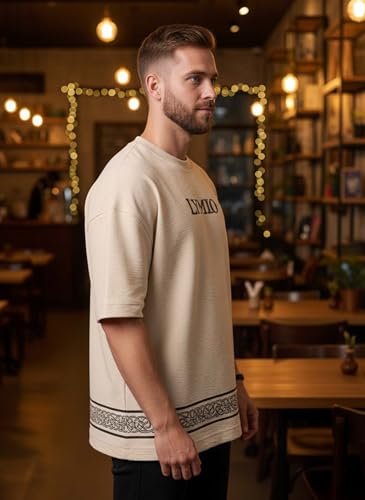 Image of Lymio Oversized T Shirt for Men || Round Neck T Shirt || Printed T Shirt (T-91-94)
