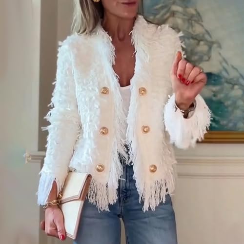 Womens Fuzzy Open Front Cardigan 2025 Trendy Faux Fur Coat Dressy Shaggy Jackets Fashion Fall Winter Clothes2