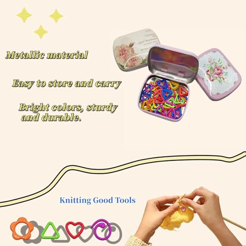 Image of Wonafa 50Pcs Triangle Metal Stitch Markers,Metal Colorful Crochet Stitch Markers,with Storage Box for Crocheting Clothing Tag DIY Craft Project (Triangle-50Pcs)