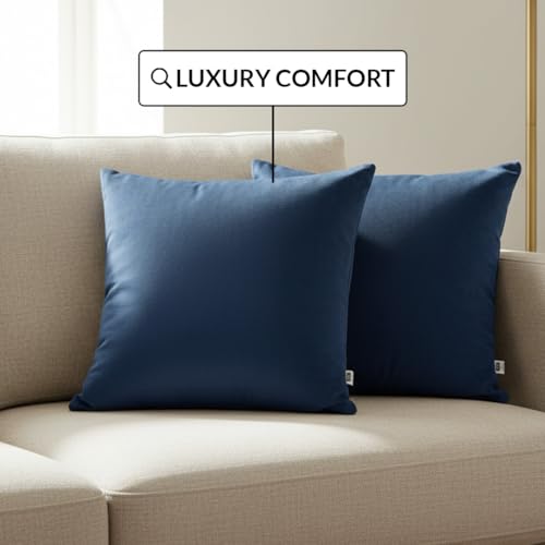 Image of HOMEMONDE Velvet Cushion Covers Set of 5-20x20 Inch Decorative Pillow Cover for Sofa, Couch, Chair, Blue
