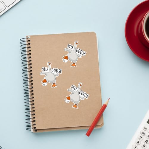 Image of 3pcs Certified Silly Goose Funny Sticker Pack, Meme Animal Humor Design, Die Cut Waterproof Vinyl Decal for Laptop, Water Bottle, Phone, Window, Helmet, Goose Lover Gift 3 Inches