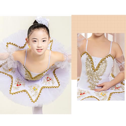 Robe tutu de ballet à paillettes pour filles blanche 130cm - 4