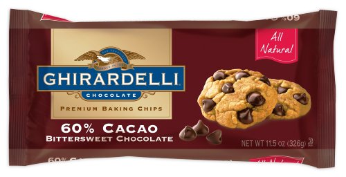 Ghirardelli Chocolate Baking Chips, 60% Cacao Bittersweet Chocolate, 11.5-Ounce Bags (Pack of 6)