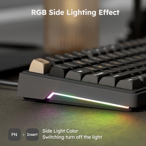 Image of RK ROYAL KLUDGE R87 Pro Wired Mechanical Keyboard with Hot Swappable Knob 75% Creamy Gaming Keyboard 88 Keys TKL Gasket Mounted RGB Backlit with QMK /VIA, MDA Profile, Linear Creamy Switch, Black