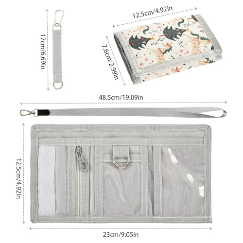 ALAZA Kids Wallets for Boys Girls Toddler Trifold Wallet Children Small Christmas Tree Horse with Zipper Coin Pocket3