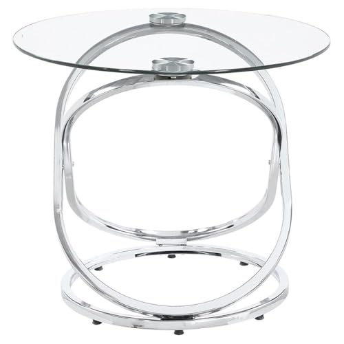 Pemberly Row PR-4753-2751856 Contemporary 3-Piece Metal Occasional Set Chrome And Clear thumb #3
