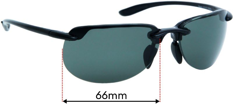 Replacement Sunglass Lenses Compatible for Maui Jim MJ414 Hapuna 66mm (Non-Polarized SFx Edge Black Gradient Hardcoat Pair)3