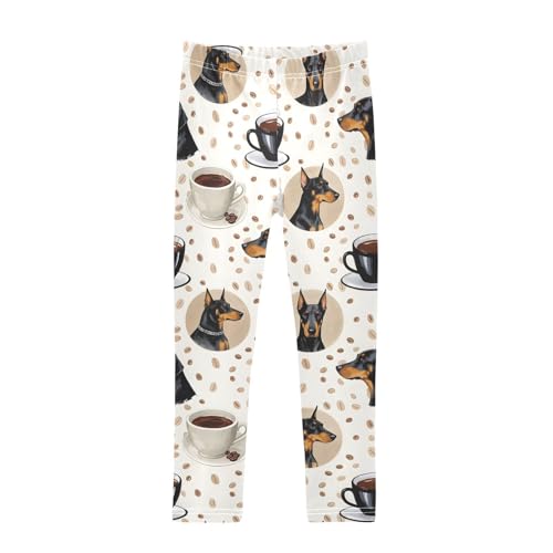 Animal Dog Coffee Beans Girls Leggings Soft Stretch Workout Yoga Dance Pants for Kids Casual Tights
