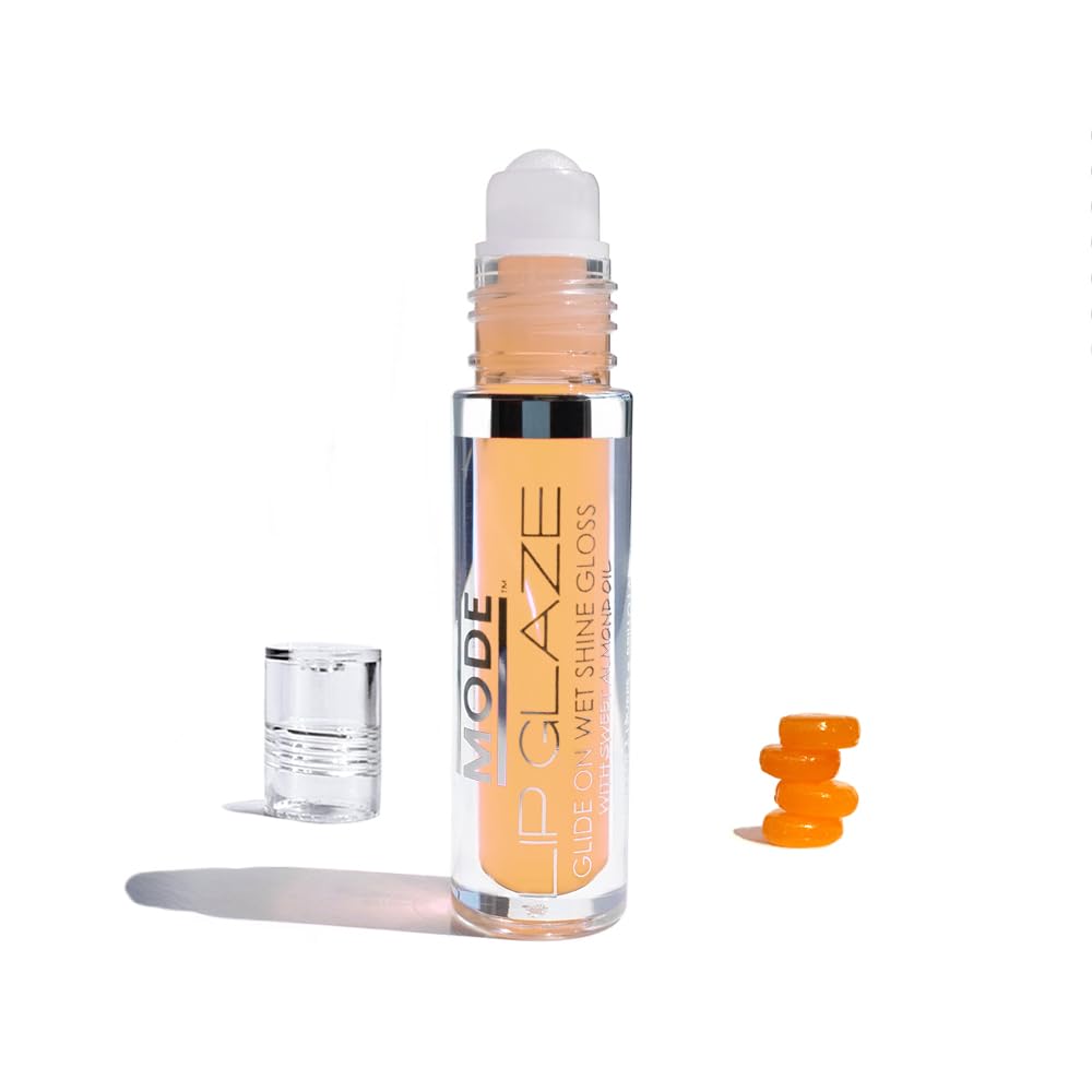 MODE Lip Glaze Butterscotch Flavored Lip Gloss, Delicious Yummy Flavor, Roll On Sheer Wet Shine, Hydrating Moisturizing Natural Skincare Fruit Oils, Made in NY USA